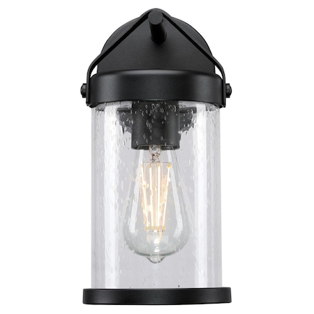 Westinghouse Fixture Wall Outdoor 60W Jamestown, Textured Black Clear Seeded Glass 6579600